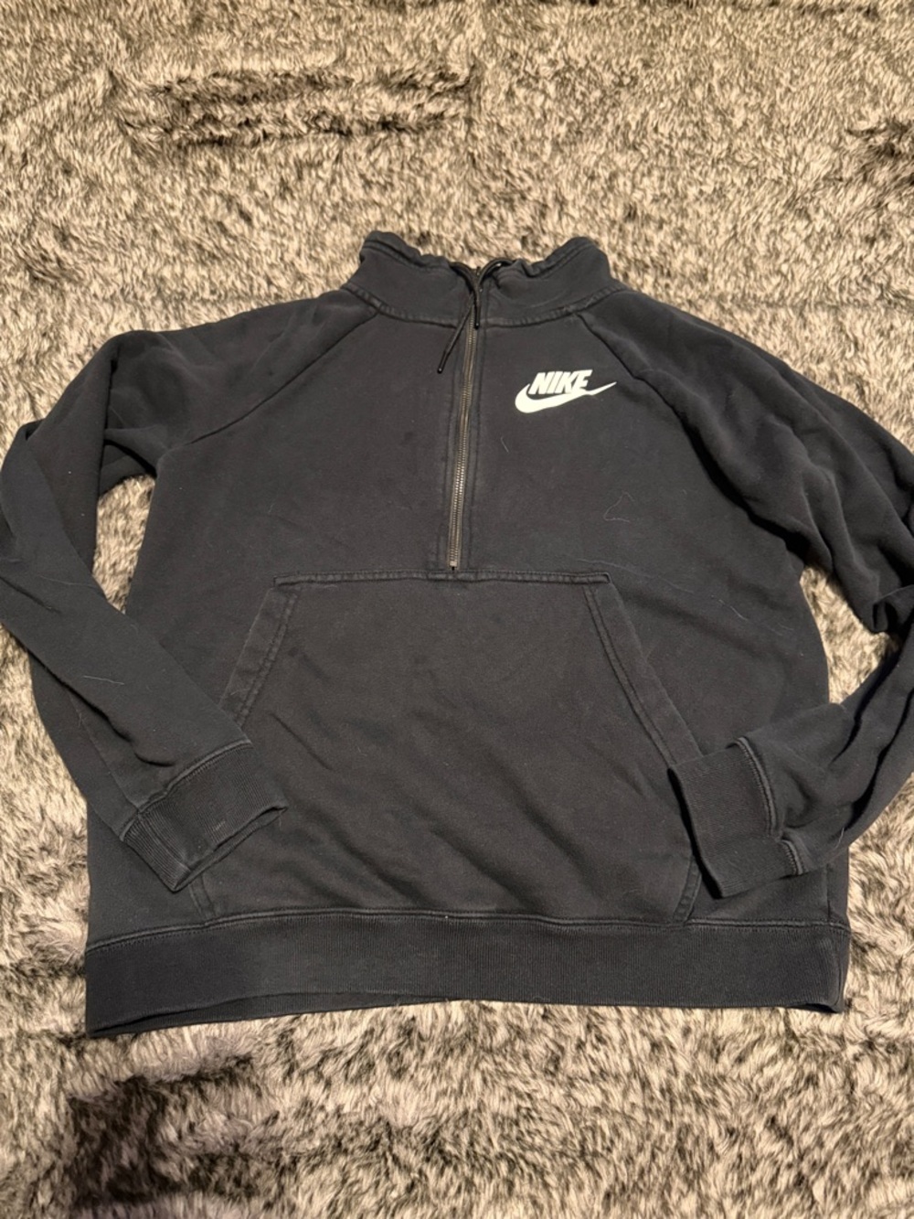 Nike Men’s Black Half-Zip Sweatshirt with Chest Logo